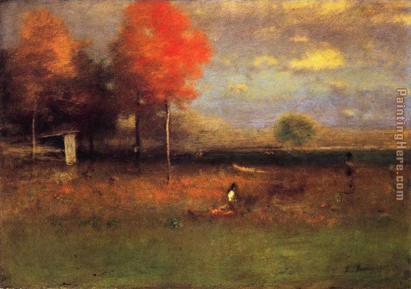 Indian Summer painting - George Inness Indian Summer art painting